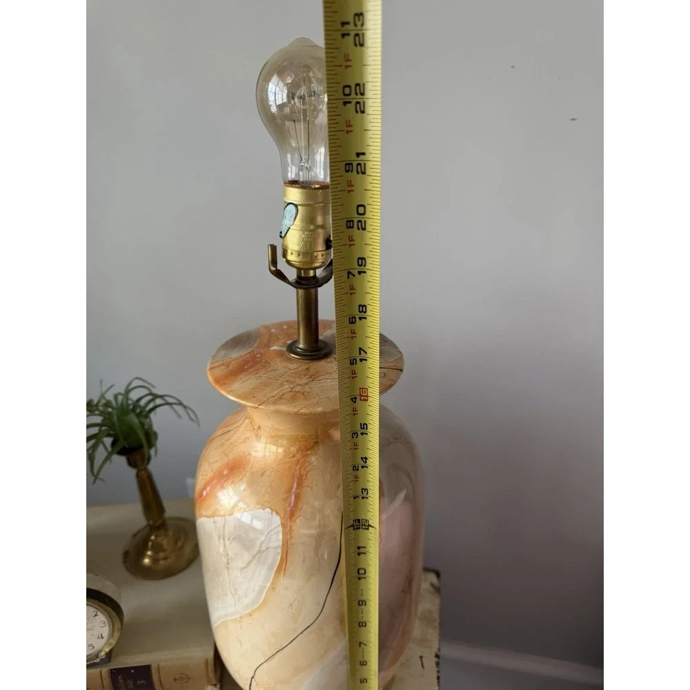Vintage Ceramic Fall Color Tones Lamp With New Linen Shade GW0051